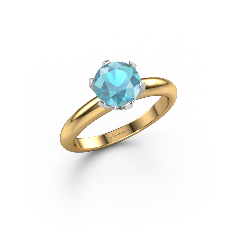 Bild von Verlobungsring Tiffy 1 585 Gold Blau Topas 7 mm