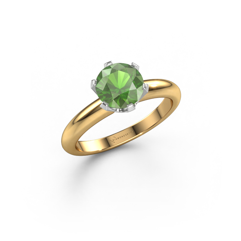 Image of Engagement ring Tiffy 1 585 gold Tourmaline green 7 mm
