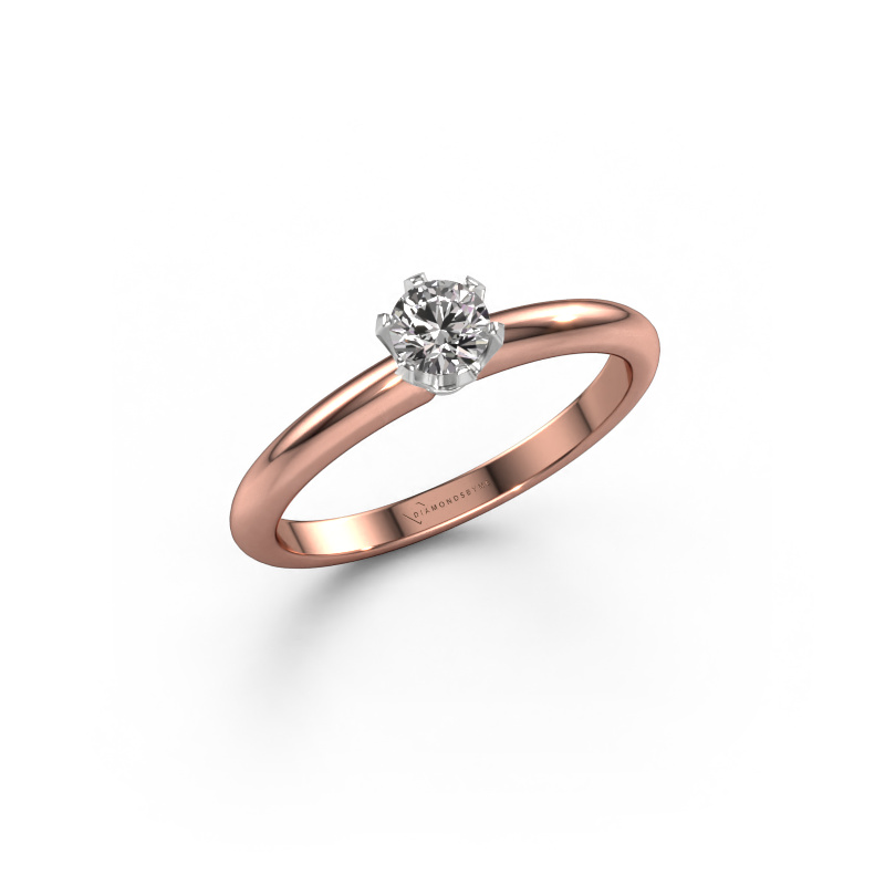 Image of Engagement ring Tiffy 1 585 rose gold Diamond 0.25 crt