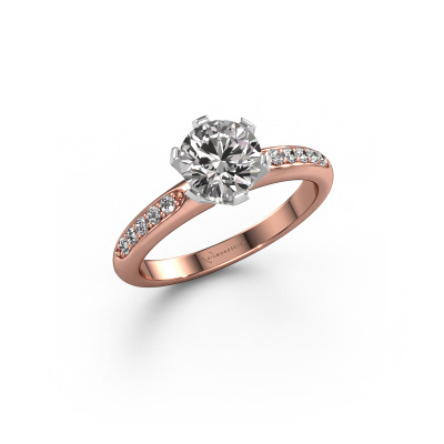 Pavé solitaire tasteful engagement ring Tiffy 2 rose gold