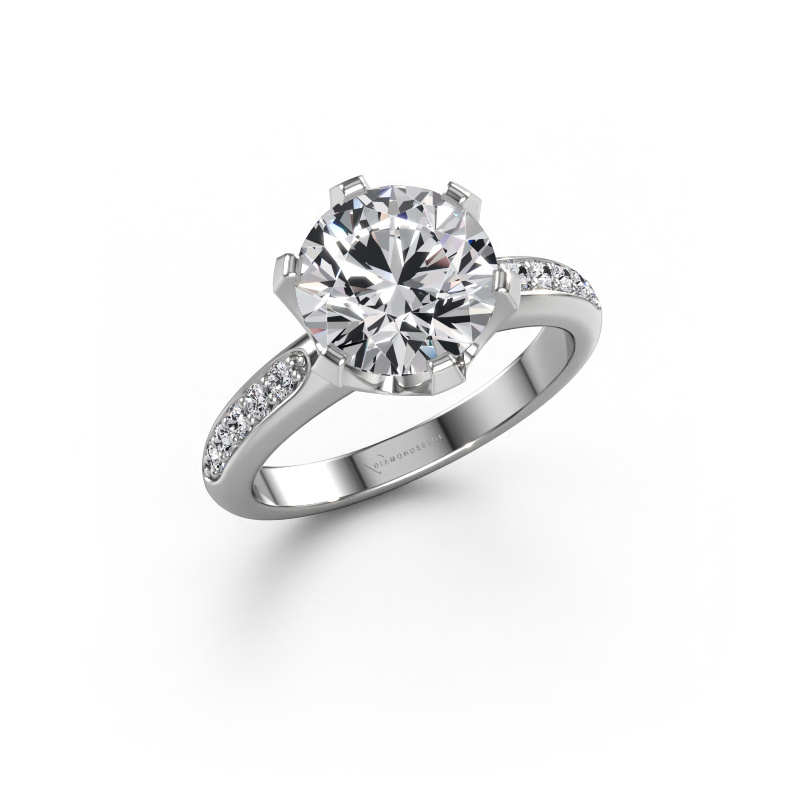 Image de Bague de fiançailles Tiffy 2 585 or blanc Diamant 2.68 crt