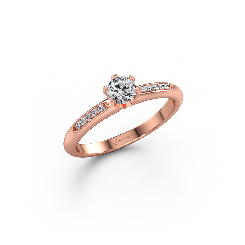 Immagine di Anello di fidanzamento Tiffy 2 585 oro rosa Diamante lab grown 0.367 crt