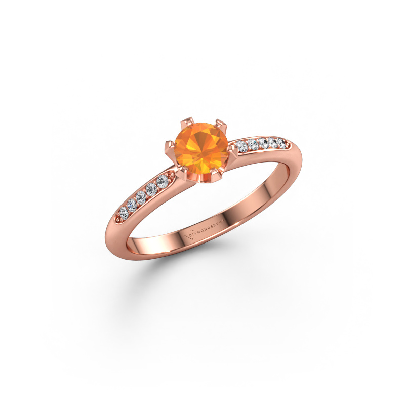 Immagine di Anello di fidanzamento Tiffy 2 585 oro rosa Citrino 4.7 mm