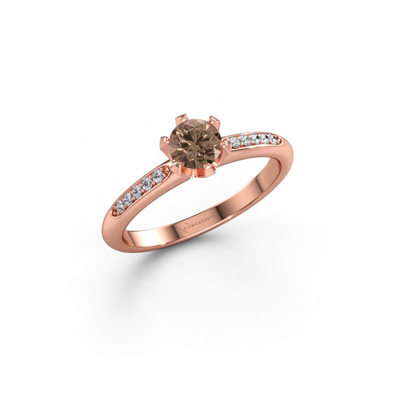 Image of Engagement ring Tiffy 2 585 rose gold Brown diamond 0.475 crt