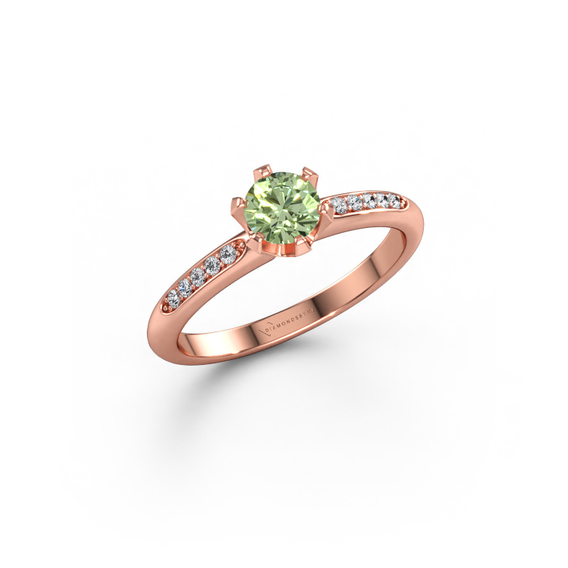 Bild av Förlovningsring Tiffy 2 585 roséguld Grön labbodlad diamant 4.7 mm