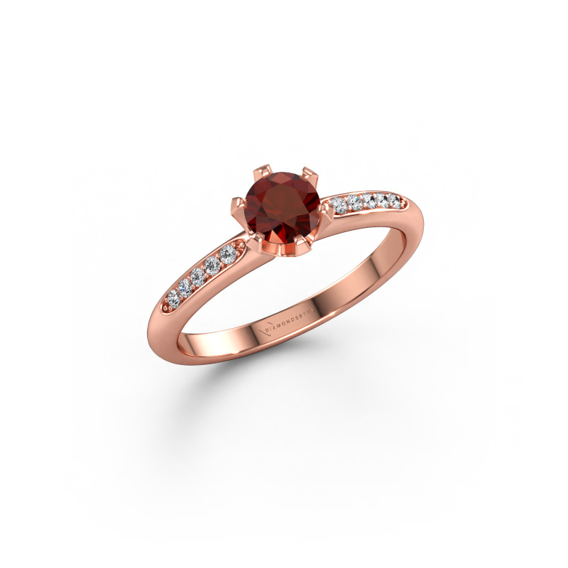 Bild av Förlovningsring Tiffy 2 585 roséguld Granat 4.7 mm