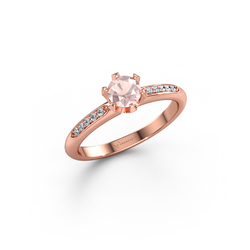 Bild av Förlovningsring Tiffy 2 585 roséguld Champagnefärgad morganit 4.7 mm