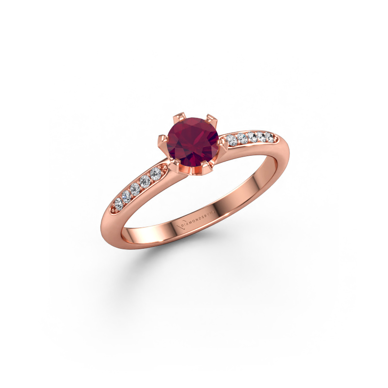 Immagine di Anello di fidanzamento Tiffy 2 585 oro rosa Rodolite 4.7 mm