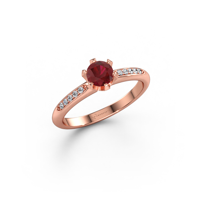 Immagine di Anello di fidanzamento Tiffy 2 585 oro rosa Rubino 4.7 mm