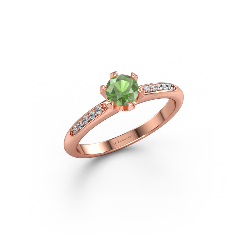 Immagine di Anello di fidanzamento Tiffy 2 585 oro rosa Tormalina verde 4.7 mm