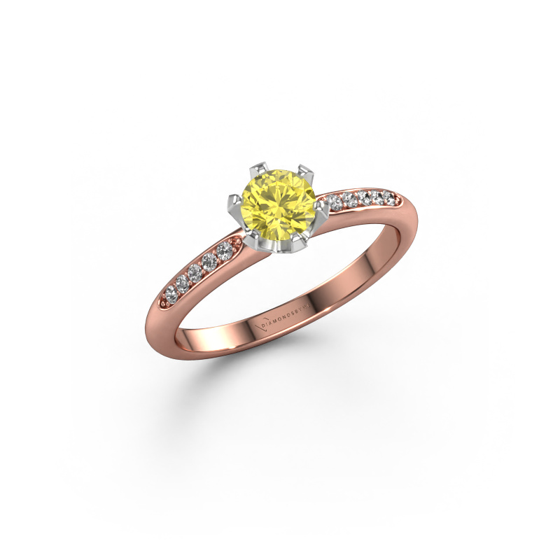 Bild von Verlobungsring Tiffy 2 585 Roségold Gelber Labor Diamant 4.7 mm