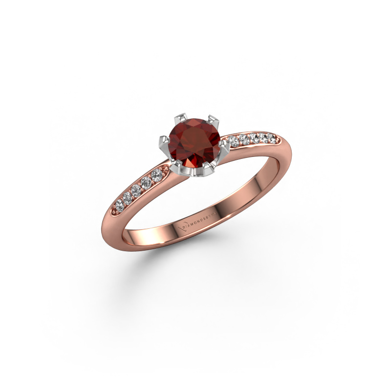 Image of Engagement ring Tiffy 2 585 rose gold Garnet 4.7 mm