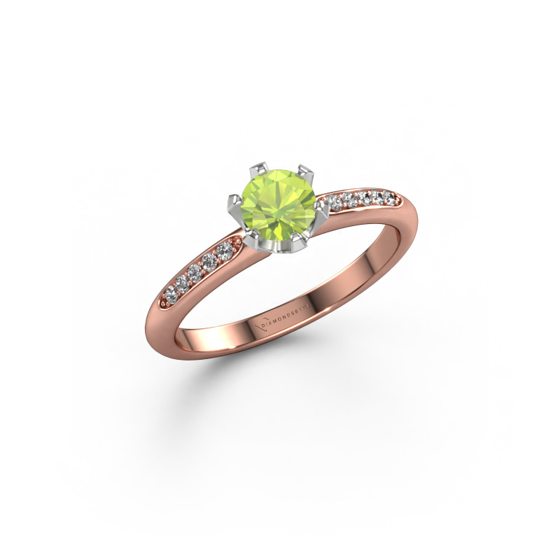 Image of Engagement ring Tiffy 2 585 rose gold Peridot 4.7 mm