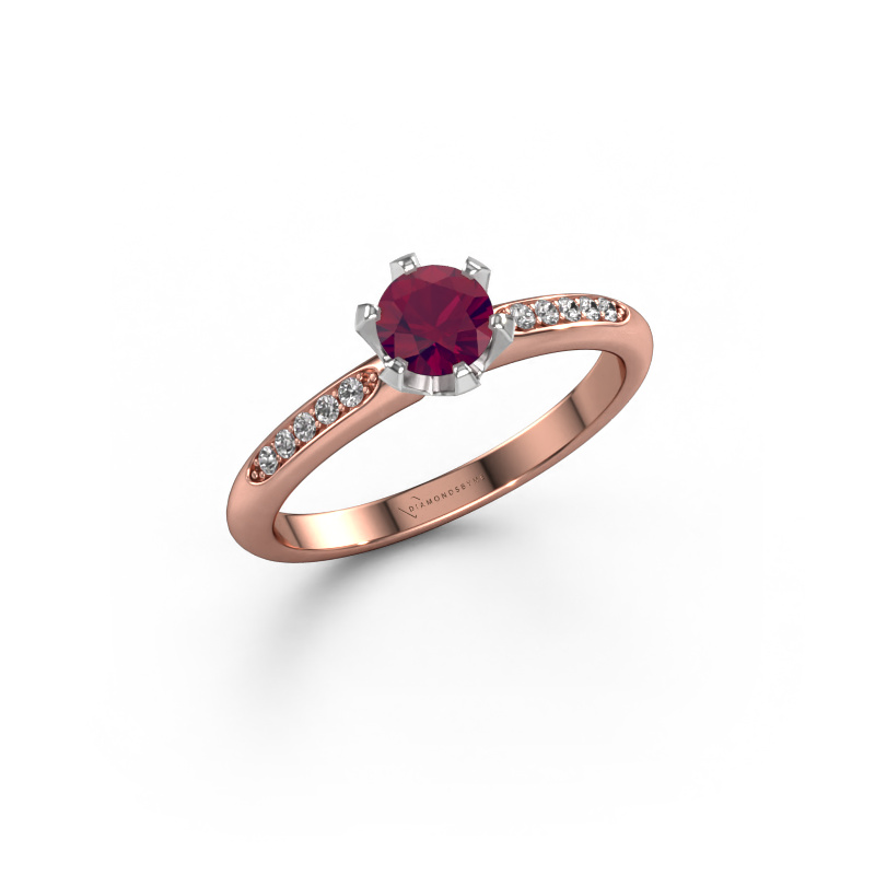Image of Engagement ring Tiffy 2 585 rose gold Rhodolite 4.7 mm