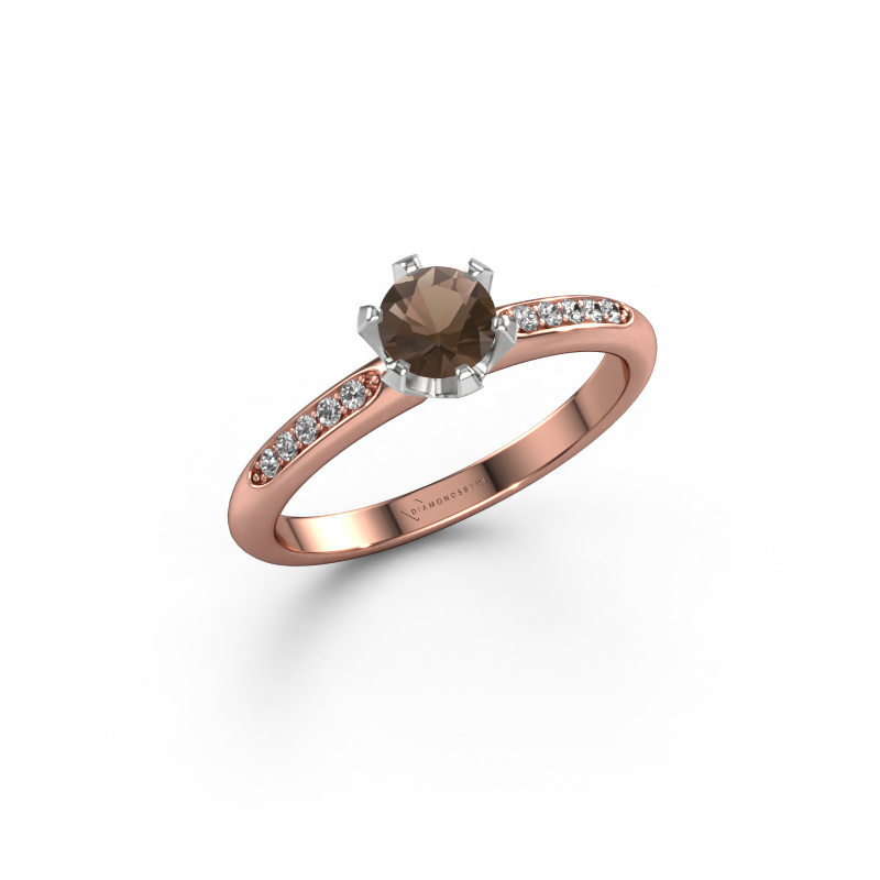 Bild von Verlobungsring Tiffy 2 585 Roségold Rauchquarz 4.7 mm