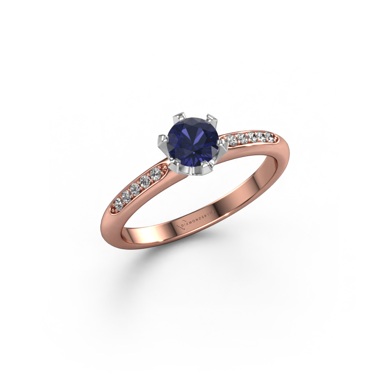 Image of Engagement ring Tiffy 2 585 rose gold Sapphire 4.7 mm