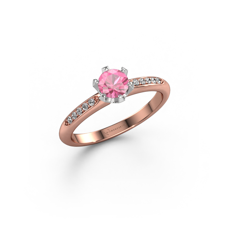 Bild von Verlobungsring Tiffy 2 585 Roségold Pink Saphir 4.7 mm