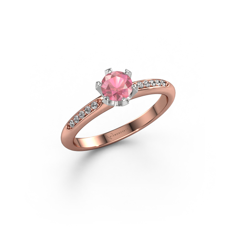Image de Bague de fiançailles Tiffy 2 585 or rose Rose tourmaline 4.7 mm