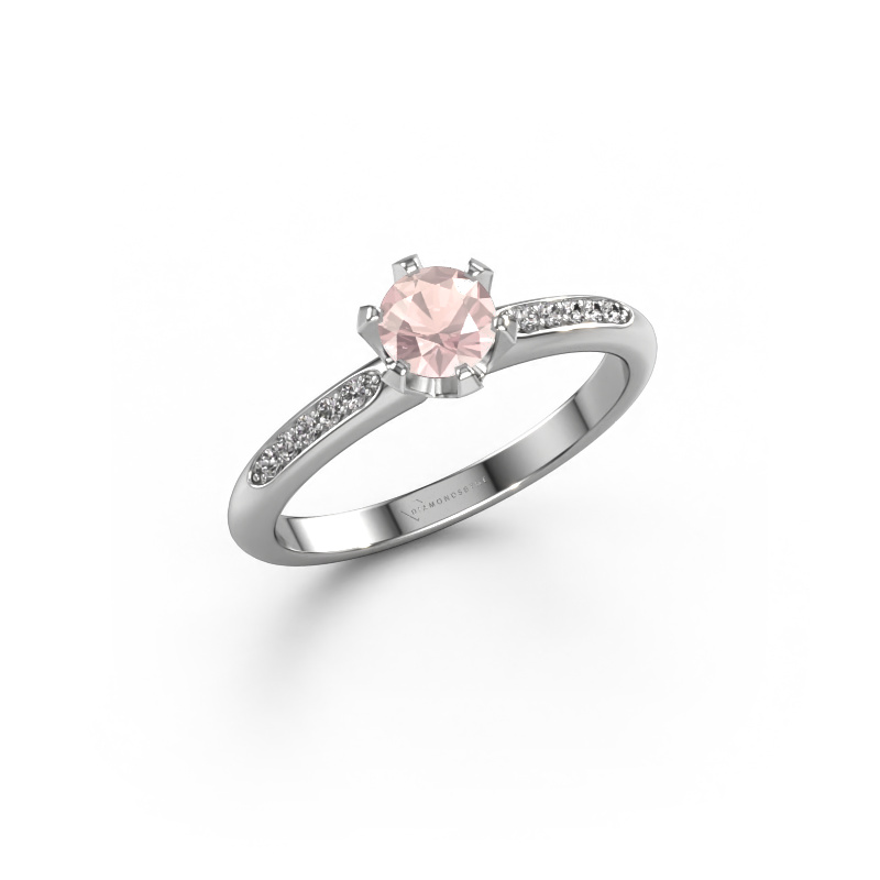Image of Engagement ring Tiffy 2 950 platinum Morganite champagne 4.7 mm