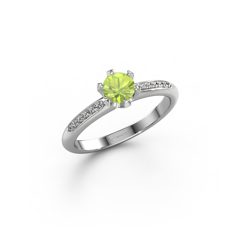 Bild von Verlobungsring Tiffy 2 585 Weißgold Peridot 4.7 mm