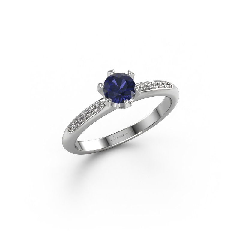 Image of Engagement ring Tiffy 2 585 white gold Sapphire 4.7 mm