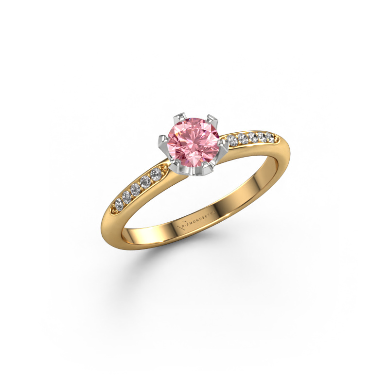 Bild von Verlobungsring Tiffy 2 585 Gold Rosa Labordiamant 4.7 mm
