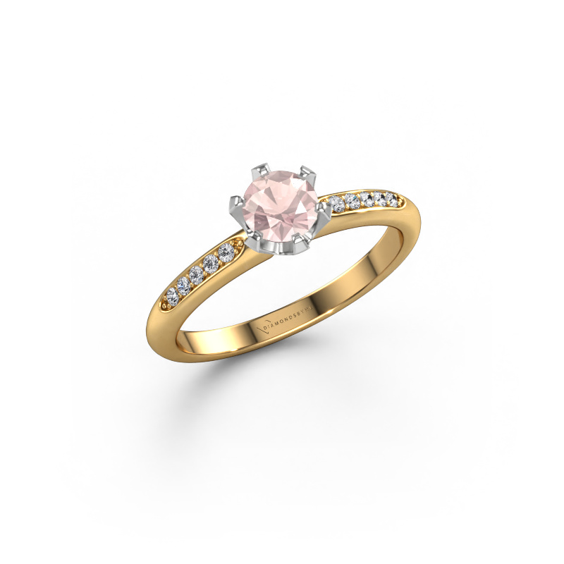 Image of Engagement ring Tiffy 2 585 gold Morganite champagne 4.7 mm