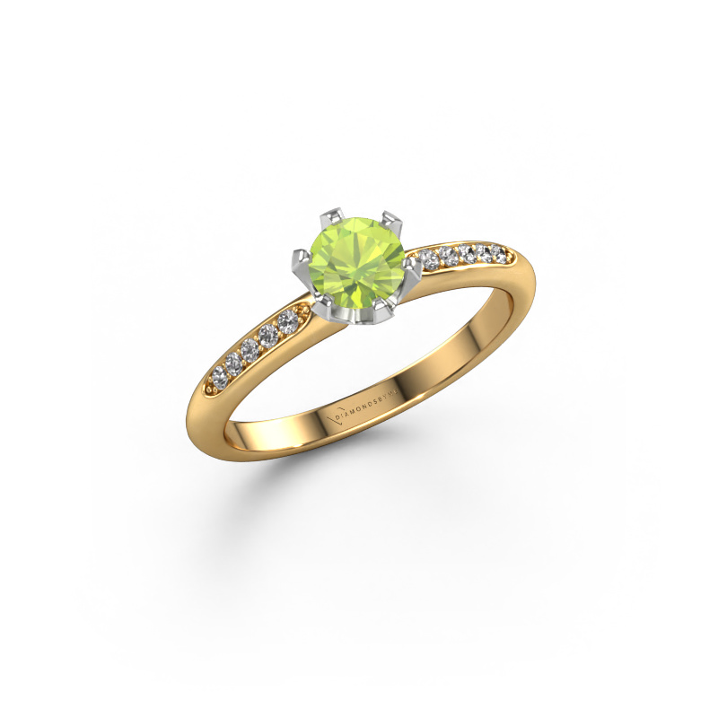 Image of Engagement ring Tiffy 2 585 gold Peridot 4.7 mm