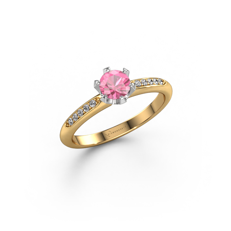 Image of Engagement ring Tiffy 2 585 gold Pink sapphire 4.7 mm