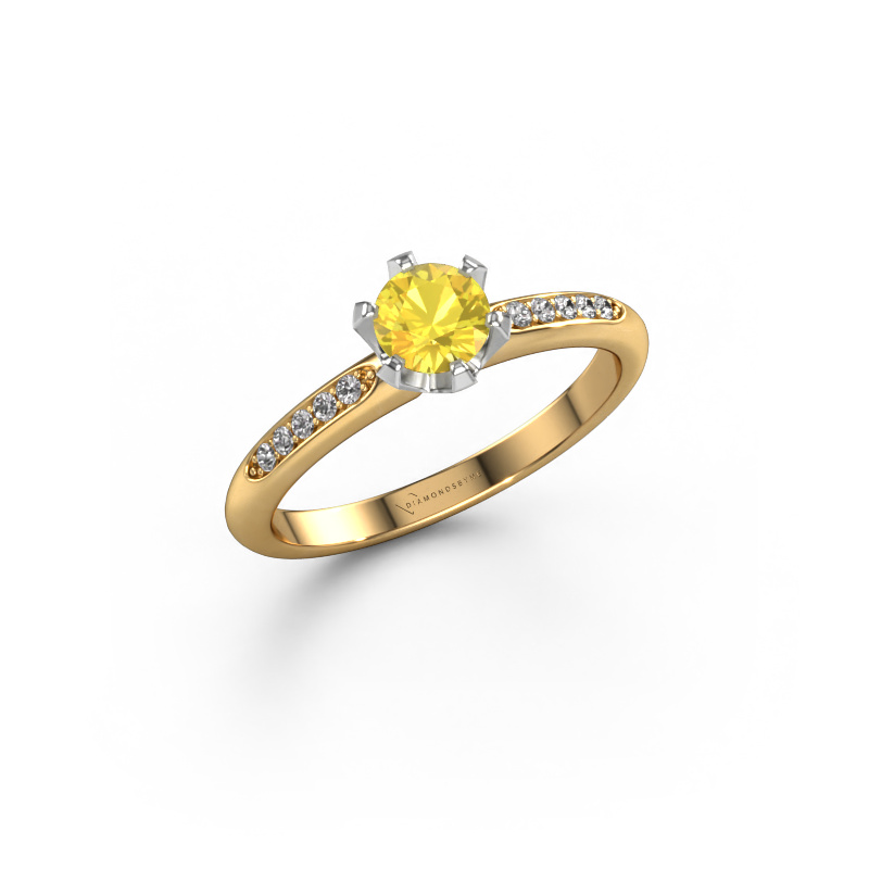 Bild von Verlobungsring Tiffy 2 585 Gold Gelb Saphir 4.7 mm