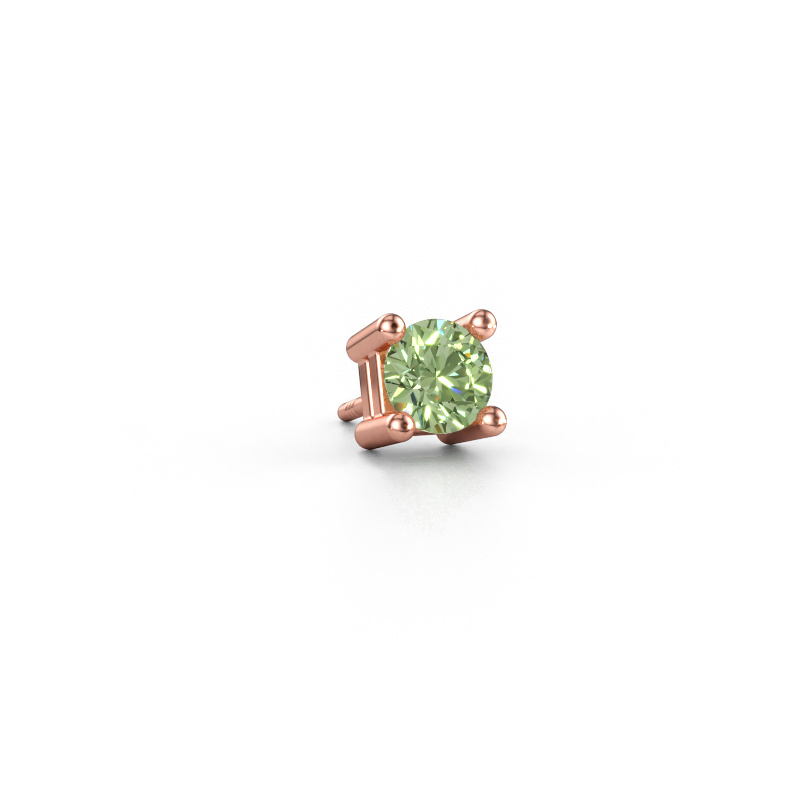 Afbeelding van Heren oorbel Tijmen 585 rosé goud Groene lab grown diamant 5.7 mm