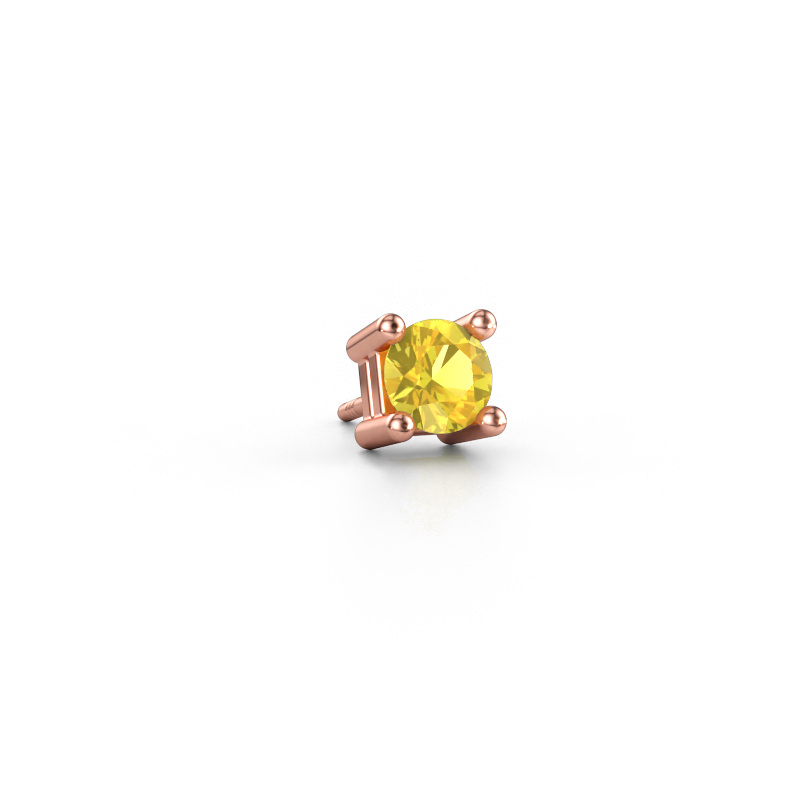 Afbeelding van Heren oorbel Tijmen 585 rosé goud Gele saffier 5.7 mm
