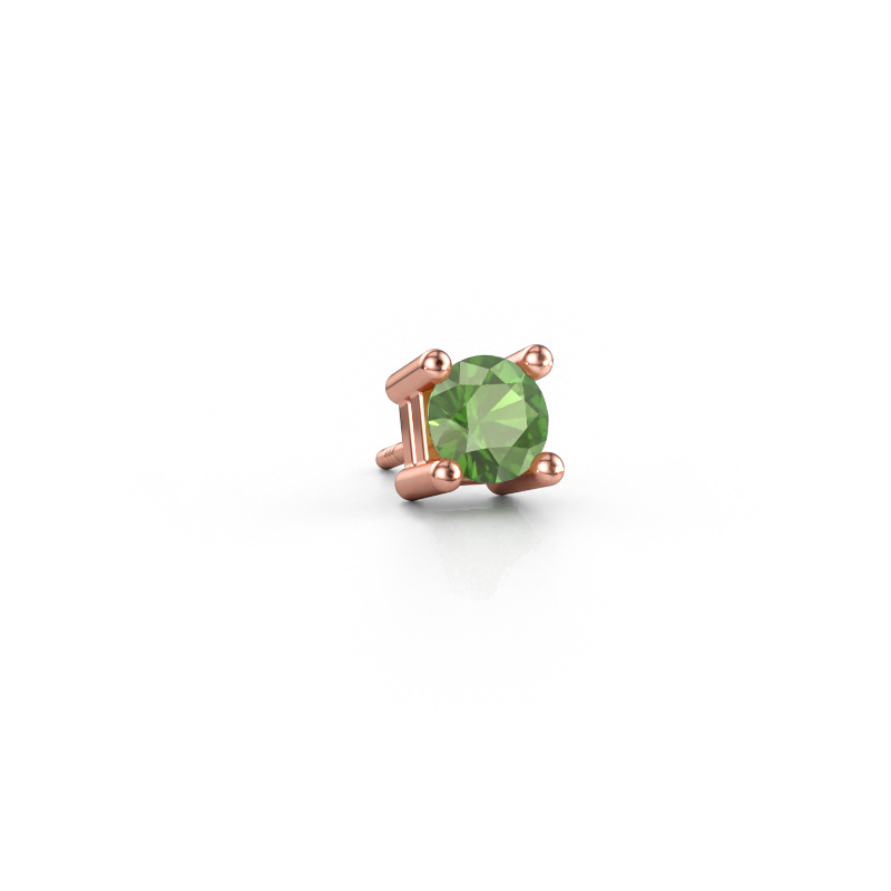 Afbeelding van Heren oorbel Tijmen 585 rosé goud Toermalijn groen 5.7 mm