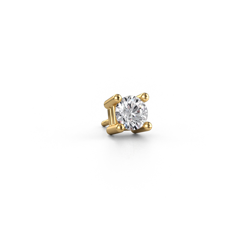 Image of Men's earring Tijmen 585 gold Zirconia 5.7 mm