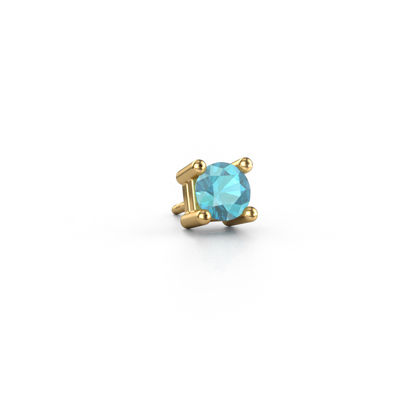 Image of Men's earring Tijmen 585 gold Blue topaz 5.7 mm
