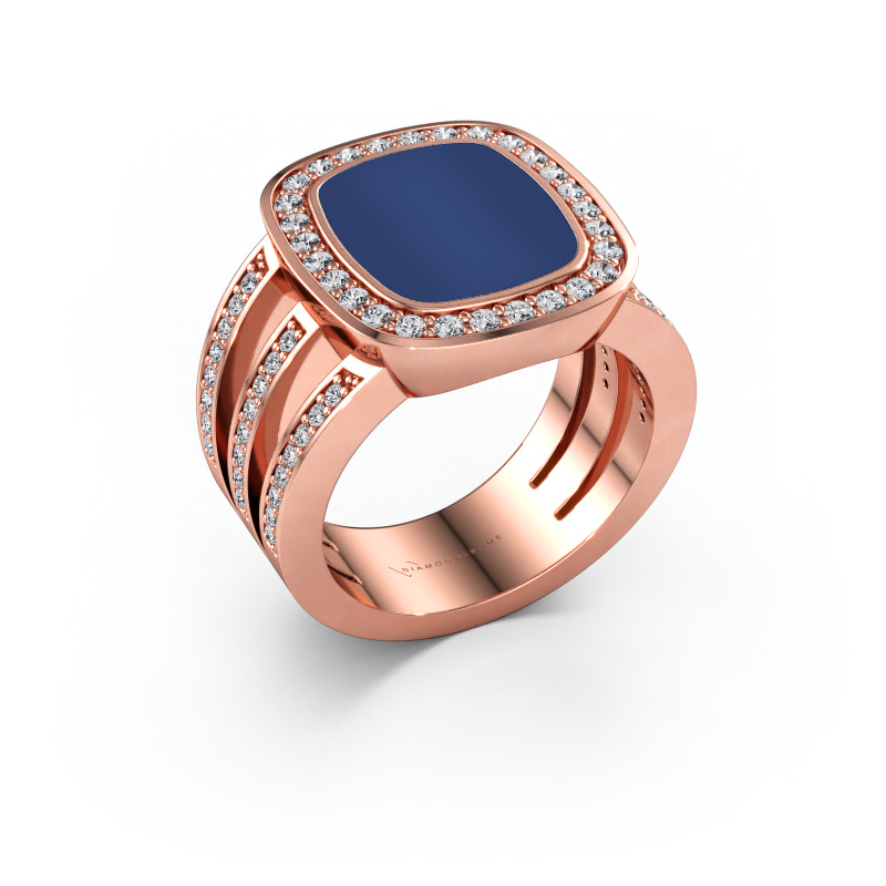 Bild av Signetring Tijn 585 roséguld Lapis lazuli 13x11 mm