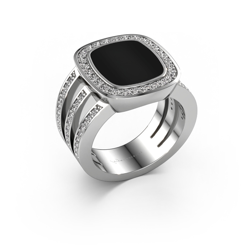 Afbeelding van Zegelring Tijn 950 platina Onyx 13x11 mm