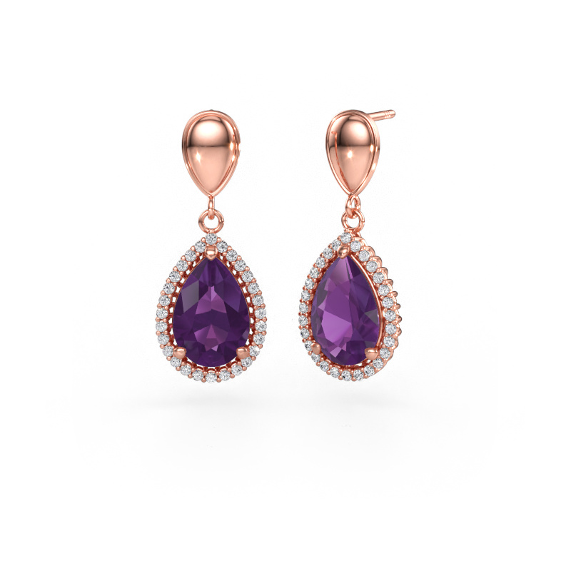 Bild von Ohrhänger Tilly per 1 585 Roségold Amethyst 12x8 mm