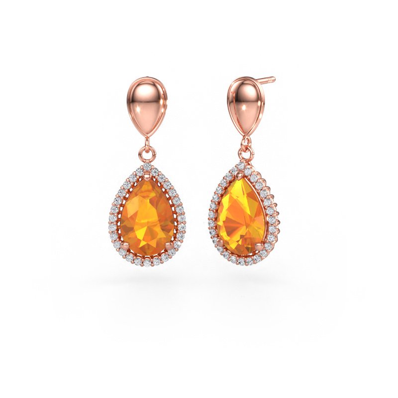 Immagine di Orecchini pendenti Tilly per 1 585 oro rosa Citrino 12x8 mm