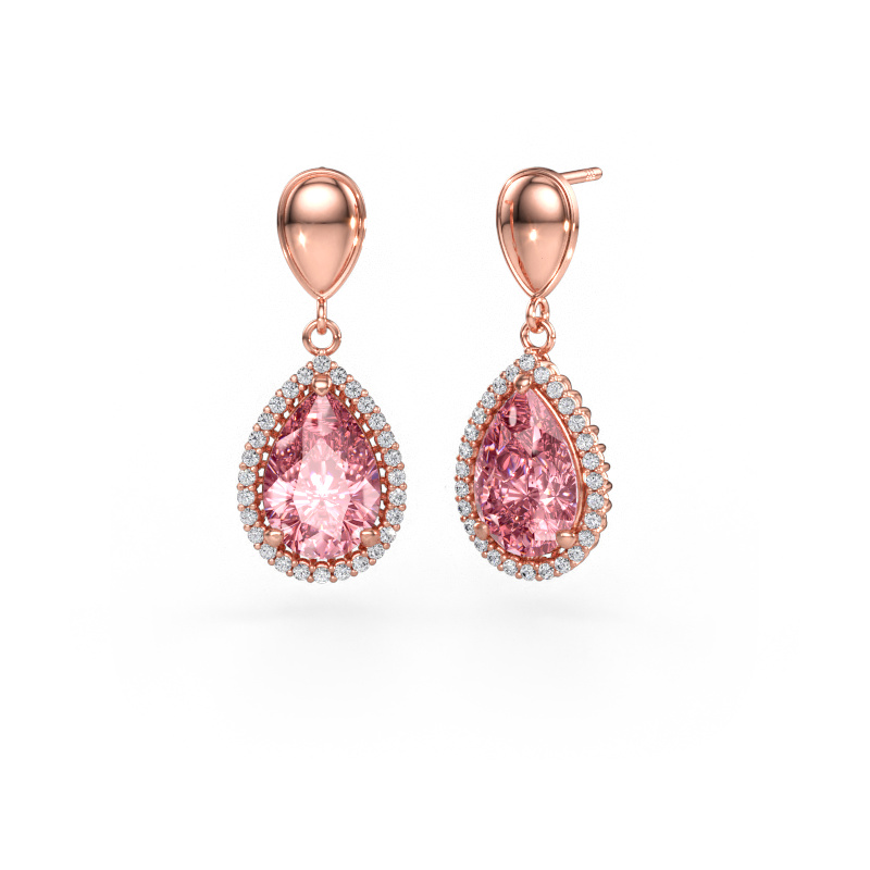 Immagine di Orecchini pendenti Tilly per 1 585 oro rosa Diamante lab grown rosa 12x8 mm