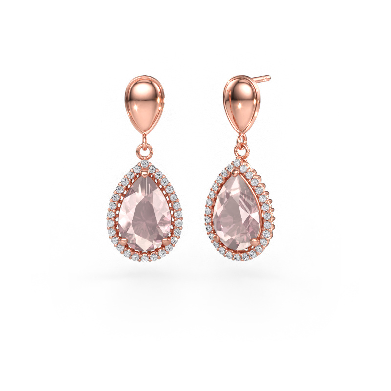Immagine di Orecchini pendenti Tilly per 1 585 oro rosa Morganite champagne 12x8 mm