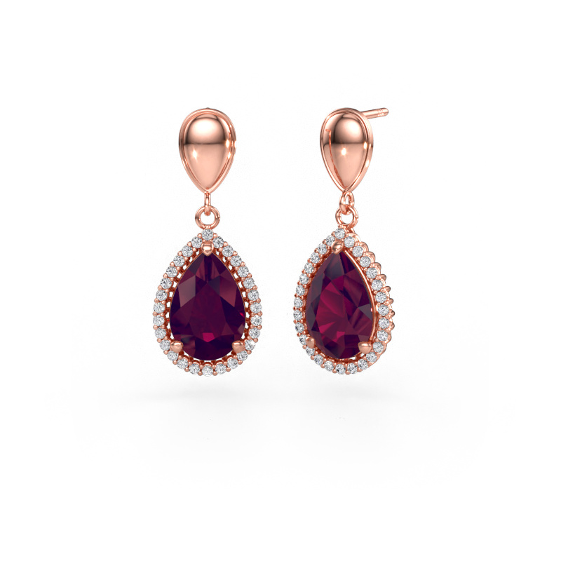 Immagine di Orecchini pendenti Tilly per 1 585 oro rosa Rodolite 12x8 mm