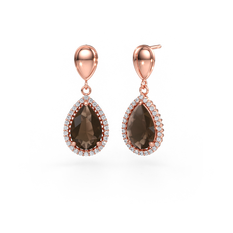 Immagine di Orecchini pendenti Tilly per 1 585 oro rosa Quarzo fumé 12x8 mm