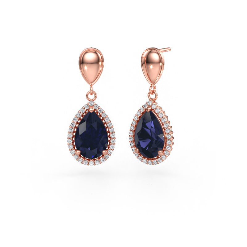 Immagine di Orecchini pendenti Tilly per 1 585 oro rosa Zaffiro 12x8 mm