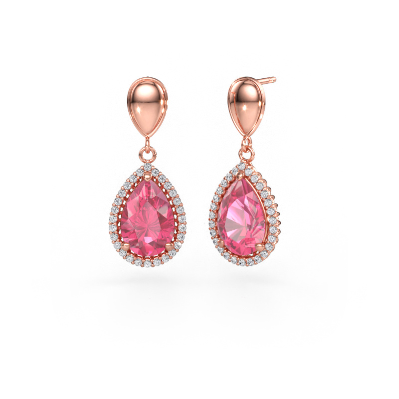 Bild av Hängande örhängen Tilly per 1 585 roséguld Rosa safir 12x8 mm