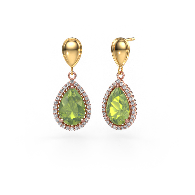 Bild von Ohrhänger Tilly per 1 585 Roségold Peridot 12x8 mm