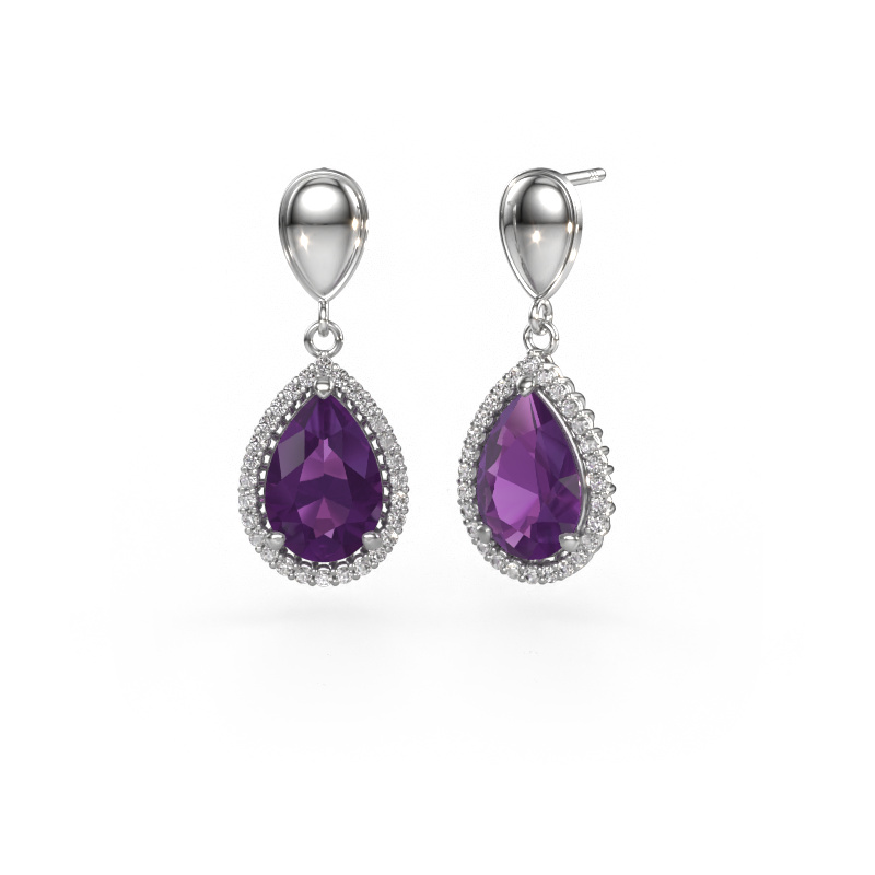Bild von Ohrhänger Tilly per 1 950 Platin Amethyst 12x8 mm