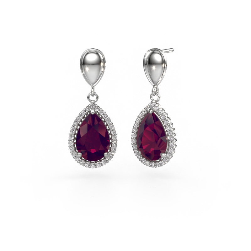 Image de Pendants d'oreilles Tilly per 1 950 platine Rhodolite 12x8 mm