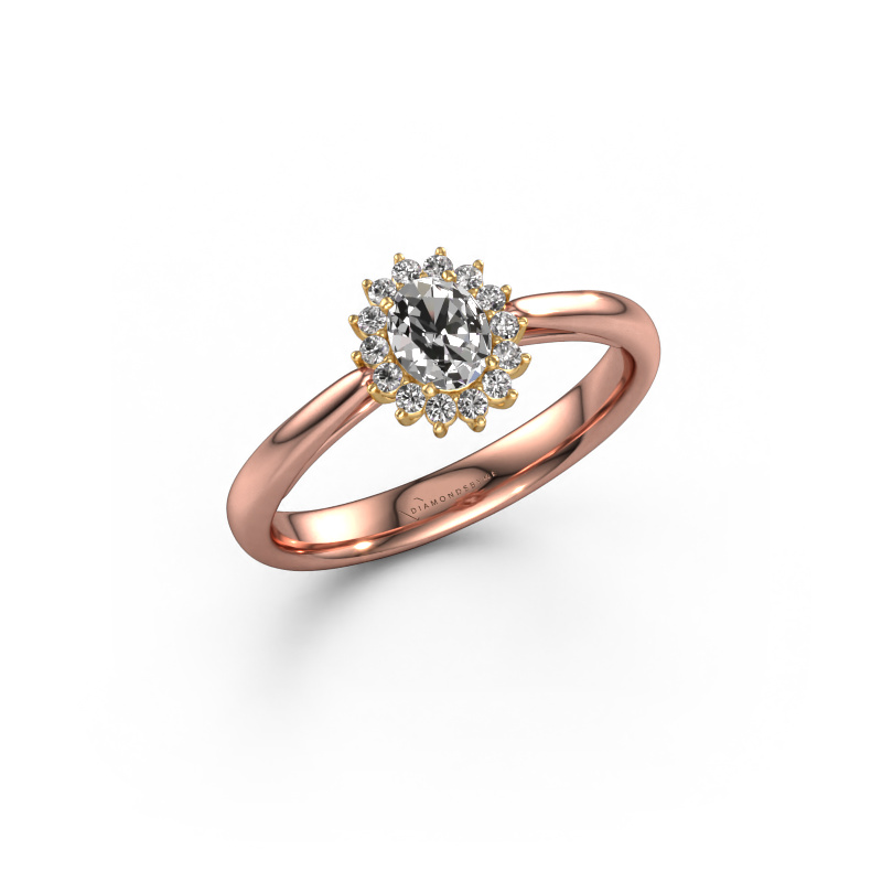 Image de Bague de fiançailles Tilly ovl 1 585 or rose Diamant 0.455 crt
