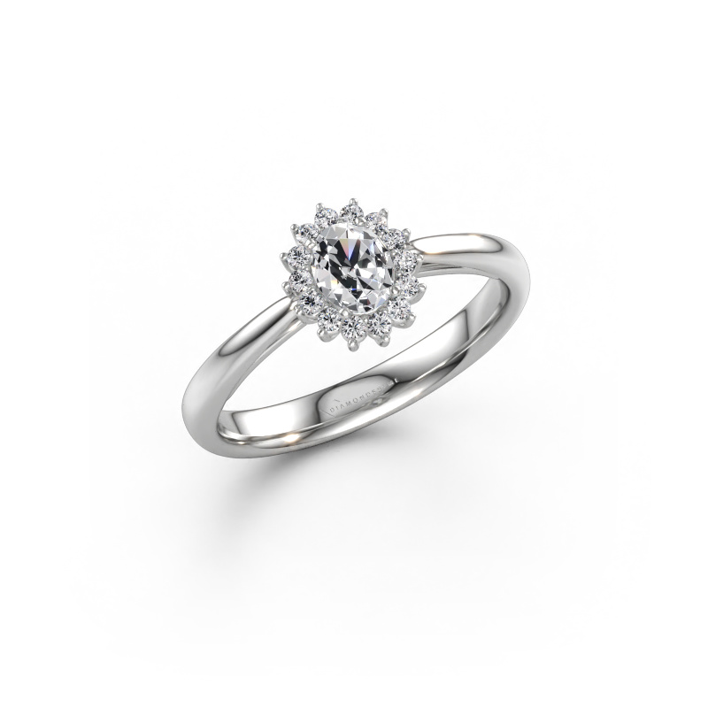 Immagine di Anello di fidanzamento Tilly ovl 1 585 oro bianco Diamante 0.455 crt